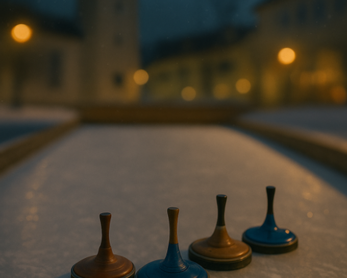 Eisstockschießen auf dem Kirchplatz