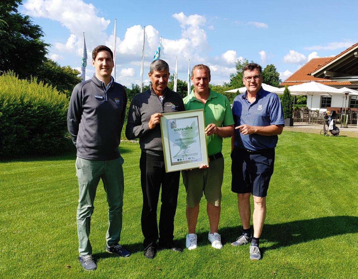 Der Golfclub Starnberg erhielt vom Deutschen Golfverband (DGV) am 10. Juni erneut das Zertifikat „Golf & Natur“ in Gold.